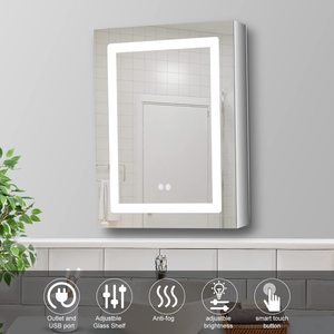 <span class=keywords><strong>Armoire</strong></span> à pharmacie éclairée <span class=keywords><strong>avec</strong></span> <span class=keywords><strong>prise</strong></span> <span class=keywords><strong>de</strong></span> courant 20x26 pouces <span class=keywords><strong>Armoire</strong></span> à pharmacie encastrée ou en surface pour salle <span class=keywords><strong>de</strong></span> bain <span class=keywords><strong>avec</strong></span> miroir <span class=keywords><strong>et</strong></span> lumières - Product Image 2