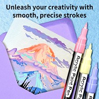 Ensembles de marqueurs acryliques 22 couleurs, assortiment complet de tons dans 15 familles de couleurs, stylo peinture à pointe extra fine 0,7 mm pour la peinture sur roche et les tasses