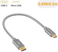 Kabel OTG CableCreation USB C ke Micro USB Kompatibel dengan MacBook Pro untuk Perangkat Android Galaxy S8/S9/S10 Pixel 3 XL/2XL termasuk