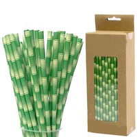 Pailles à boire jetables biodégradables en papier, impression couleur personnalisée, pailles en papier de qualité alimentaire pour événements, fêtes, cadeaux