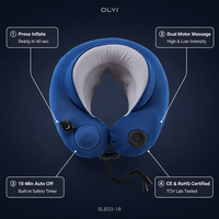 Olyi Coussin de massage cervical personnalisé 3D gonflable en U en suède à double moteur pour le soutien cervical, vente en gros OEM