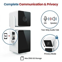 Caméra PTZ intérieure intelligente WiFi SIXWGH 2K 4MP Tuya, caméra de sécurité vidéo intelligente pour la maison avec suivi de mouvement IA et écran de 3,2 pouces
