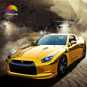 Vinilo Adhesivo para Automóviles Carlas de 1.52*30m, Color Cambiante, Cromo Dorado, para Envolver Vehículos, Pegatinas para Autos Usados - Product Image 2