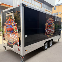Fourgonnette Food Truck Compacte avec Comptoir de Service Pliable, Cuisinière, Évier et Étagère de Rangement pour Petits Entrepreneurs Alimentaires