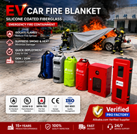 Couverture anti-feu pour voiture en fibre de verre de grande taille 6*8m, tissu en fibre de verre enduit de silicone double face, résistant à la chaleur jusqu'à 550°C