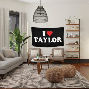 J'aime le drapeau <span class=keywords><strong>Taylor</strong></span> 3x5 pieds, les drapeaux <span class=keywords><strong>Taylor</strong></span> pour la décoration murale de chambre, dortoir universitaire, chambre à coucher, tapisserie murale, intérieur, extérieur, bannière amusante pour fête <span class=keywords><strong>Swift</strong></span>. - Product Image 3