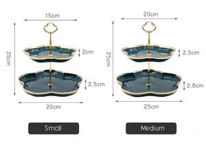 Venta caliente de lujo de cerámica Phnom Penh plato de postre soporte nueva pantalla de <span class=keywords><strong>Triple</strong></span> capa <span class=keywords><strong>para</strong></span> pasteles de frutas excelente decoración del hogar - Product Image 6