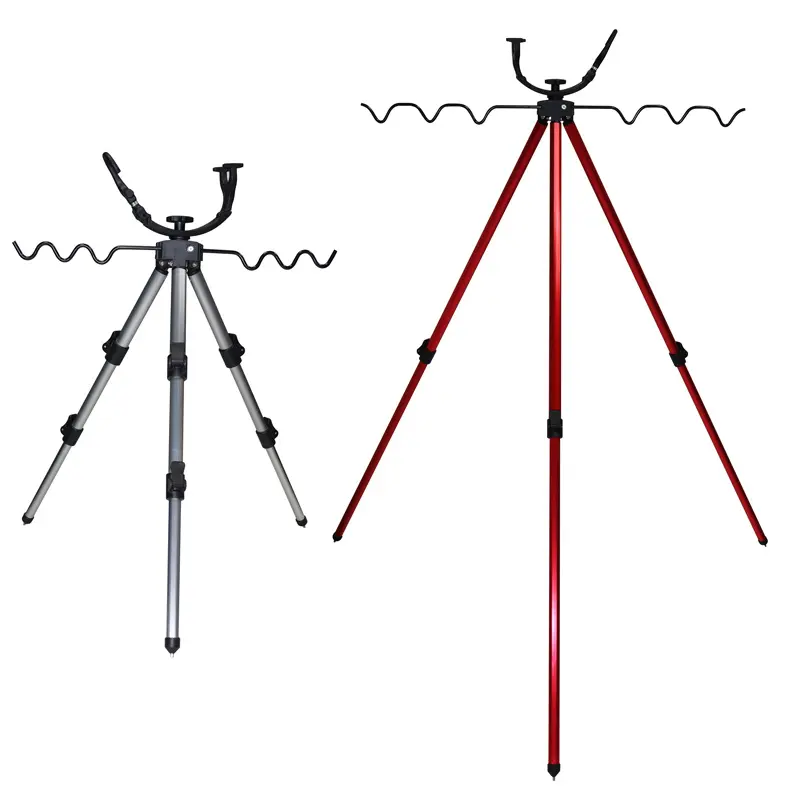 Alüminyum alaşımlı teleskopik Tripod standı ayarlanabilir bacak uzunluğu balıkçılık Tripod çubuk tutucu