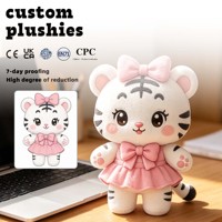 Peluche personnalisée de qualité supérieure, adorable tigre blanc, jouet en peluche pour enfant, design de personnage original, peluches