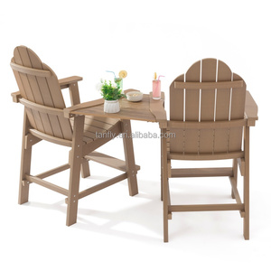 <span class=keywords><strong>Ensemble</strong></span> de meubles de Patio d'extérieur, en plastique, <span class=keywords><strong>bois</strong></span>, <span class=keywords><strong>balcon</strong></span>, Pub, hauteur, bistrot, Bar, tabouret, avec planche connexion, 4 pièces - Product Image 4
