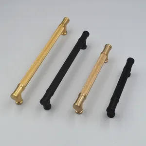 Knurled Brass Matt Black Hardware Kitchen Cupboard Cabinet T Bar Pulls Handles Knurled T Bar Cabinet Pull Handle Black