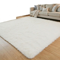 Tapis shaggy Hapton en polyester à poils longs, super doux, fabriqué à la machine, épais et moelleux, antidérapant, pour chambre et salon, taille personnalisée