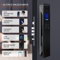 Caméra Wifi Tuya avec empreinte digitale, serrure de porte à mortaise Wifi, serrure de porte avec reconnaissance faciale, déverrouillage par montre intelligente et iPhone