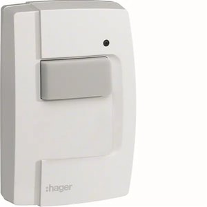 TRE301 compatibile con Hagers, radio KNX a 1 pulsante, 1 ingresso, alimentato a batteria, IP55, montaggio a parete - Product Image 1