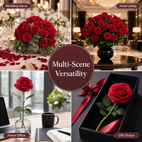 Rose artificielle équatorienne en gros, tige longue de 70 cm, tête de fleur de 10 cm, toucher réel, pour décoration de mariage, maison, hôtel