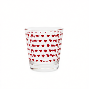 Set di 6 bicchieri Excelsa da 25 cl con motivo a cuori rossi per bevande - Product Image 3