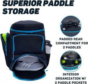 Sac à dos de sport grande capacité, échantillon gratuit, pour pickleball, hommes et femmes, capacité de 2 à 4 raquettes avec poches de rangement - Product Image 3