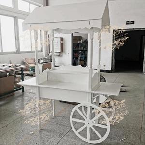 맞춤형 나무 사탕 카트 나무 디저트 꽃 디스플레이 파티 장식 웨딩 이벤트를위한 바퀴와 달콤한 바 케이크 사탕 카트 - Product Image 1