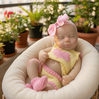 Poupée Bébé en Silicone Lestée de 13 Pouces, Imperméable, Fille Endormie, Faite à la Main, Réaliste, Cadeau pour Amateurs et Collectionneurs