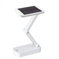 Lampe de bureau LED pliable en plastique alimentée par USB solaire, à intensité variable, portable, pour la lecture, le bureau, les voyages et les situations d'urgence