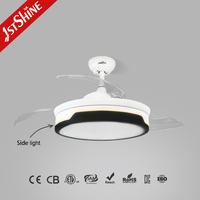 Ventilateur de plafond 1stshine 42 pouces avec lumières LED, pales rétractables, design moderne, excellent vendeur, directement de l'usine, pour la décoration intérieure