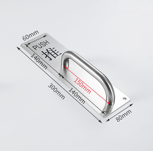 <span class=keywords><strong>Poignée</strong></span> <span class=keywords><strong>de</strong></span> <span class=keywords><strong>porte</strong></span> moderne en acier inoxydable avec plaque <span class=keywords><strong>de</strong></span> poussée résistante à l'usure Quincaillerie <span class=keywords><strong>pour</strong></span> <span class=keywords><strong>porte</strong></span> <span class=keywords><strong>de</strong></span> grange argentée, <span class=keywords><strong>vis</strong></span> incluses - Product Image 3