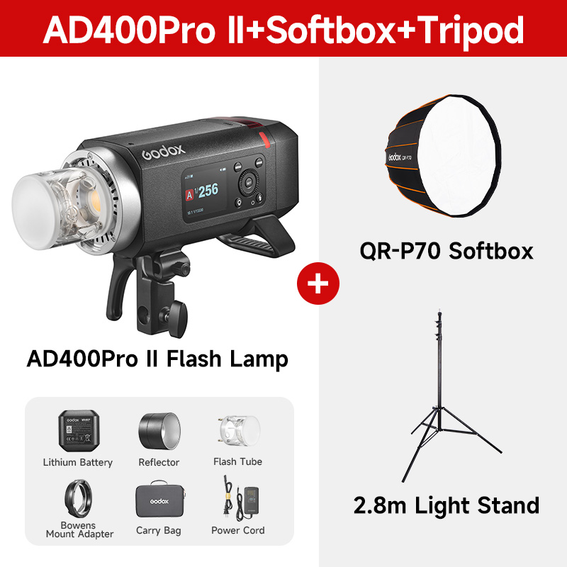 AD400Pro II + QR-P70 Softbox + 2.8m Light Stand