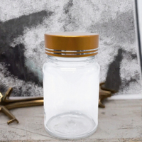 Flacon en plastique pour médicaments, pilules, capsules, comprimés, 120/175/250 ml, avec bouchon à vis doré, sérigraphié
