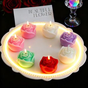 Candela Artigianale in Cera di Soia Profumata alla Rosa, Decorazione di Lusso per Casa, Eventi, Feste, Aromaterapia, Compleanni, Natale, Lauree - Product Image 3