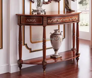 Arredo classico antico soggiorno corridoio console da tavolo console di lusso tavoli in legno intagliato console mobile con specchio