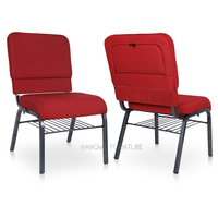 Chaise d'église, d'auditorium ou de théâtre sud-coréenne professionnelle, rembourrée, empilable, en tissu moderne, d'occasion