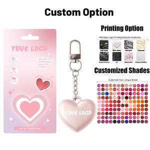 Baume à lèvres et joues 2-en-1, 5 teintes, avec miroir, huile d'avocat, soin hydratant pour les lèvres, porte-clés en forme de cœur - Product Image 5