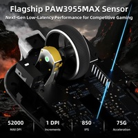Ratón para Juegos ATTACK SHARK RS3 ULTRA de Fibra de Carbono Inalámbrico con Sensor PAW3955MAX de 8000Hz y 52000DPI, Ultraligero de 63g, Tri-Modo