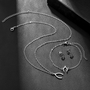 Ensemble de bijoux fantaisie en acier inoxydable avec motifs de citrouille et de dinde de dessin animé, comprenant collier, bracelet et boucles d'oreilles, pour les fêtes - Product Image 3