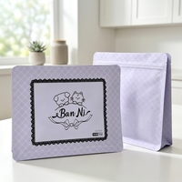 Pochette à fond plat refermable avec fermeture éclair, impression en gravure personnalisée, PE, pour l'emballage des aliments pour chiens et chats
