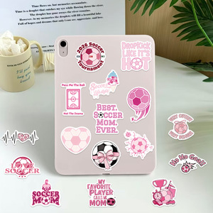 100 Pegatinas Decorativas de Fútbol Rosa para <span class=keywords><strong>Guitarra</strong></span>, Cuaderno, Equipaje, Manualidades, Adhesivas, Impermeables, Resistentes al Agua - Product Image 3