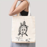 Sac fourre-tout en toile à motif écaille de tortue avec logo personnalisé pour femme, idéal pour le quotidien, le shopping et les voyages scolaires