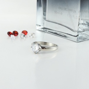 yunnique Silver Diamond <b>Ring</b> Claw Setting Unisex Wedding Engagement <b>Ring</b> <b>Titanium</b> Steel Jewelry Geometric Design FY21057 - Product Image 4