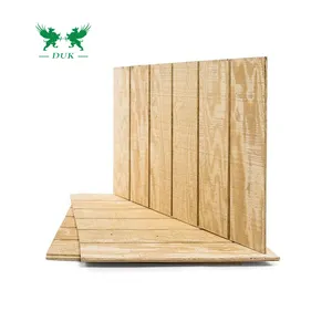 Panel de pared con ranura de pino de T1-11, núcleo articulado de álamo completo, chapa de pino de grado AB, madera contrachapada ranurada