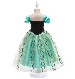 Ensemble de robe de princesse verte pour filles avec couronne, baguette magique et bijoux, costume de fête d'anniversaire pour enfants, Halloween, carnaval, cosplay - Product Image 3