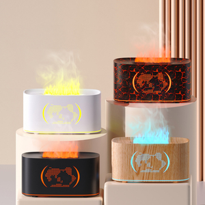 Nhỏ USB Siêu Âm Núi Lửa Ngọn Lửa Mát Mẻ Sương Mini Độ Ẩm Đầy Màu Sắc <span class=keywords><strong>LED</strong></span> Ánh Sáng Bàn Xách Tay Hương Thơm Tinh Dầu Khuếch Tán - Product Image 1