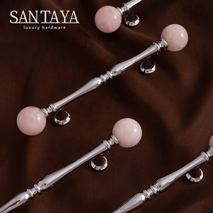 Kenop Lemari Dapur Santaya Brass Chrome Silver, Kenop Lemari Sepatu, Kenop Laci, Gagang Bola Kristal Mewah - Product Image 2
