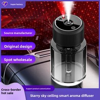 Diffuseur d'aromathérapie automatique intelligent pour voiture en verre de luxe premium, vaporisateur de parfum réglable, parfum intelligent pour voiture