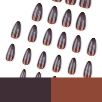 24 pièces 4192 Ongles pressés courts en forme d'amande en PMMA acrylique importés de Corée, faux ongles, personnalisation et dropshipping