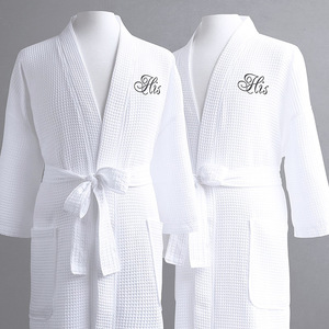100% Cotton Premium Diamond <strong>Waffle</strong> Bath <strong>Robes</strong> for Luxury Hotel - Product Image 2