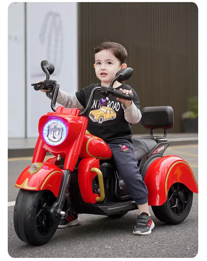 子供用電動三輪車オートバイ男性と女性の子供用バケットトラクター赤ちゃんリモコンおもちゃの車は大人に座ることができます