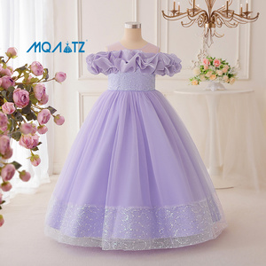 Vestido de Verano para Niñas, de Satén y <span class=keywords><strong>Gasa</strong></span> con Malla Abullonada y Lentejuelas, Formal, Dulce, Hasta la Rodilla, para Fiestas Infantiles - Product Image 4