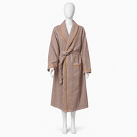 Peignoir gaufré chaud pour hôtel et spa, avec col châle, pour femme, vente en gros, longueur intégrale, respirant