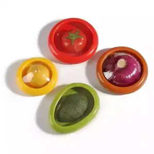 FLEN New design 4 Pack Fruit and Vegetable Storage Container set tomato and Lemon Fresh Keeper