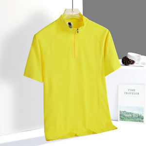 Camisa de manga corta personalizable estilo Hong Kong para hombre, camisa de ocio de negocios, nuevo cuello de seda helada, lona suelta de talla grande, sólido, Popular - Product Image 4